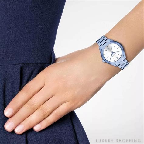 riginal michael kors damen uhr mk3674 slim runaway neu ovp|Michael Kors Slim Runway Silver Dial Cerulean.